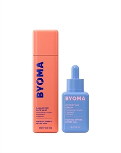 Набор для ухода за лицом: увлажняющая сыворотка и балансирующий спрей Byoma