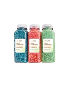 Подарочный набор морской цветной соли для ванн с шиммером Yukka спа-мастерская оксаны мороз
