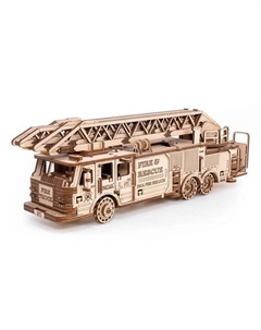 Деревянный конструктор 3D Пожарная машина с лестницей Ewa eco-wood-art