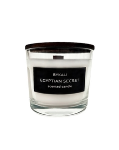 Свеча ароматическая "Египетский секрет" с деревянным фитилем в стакане с крышкой 100 Bykali