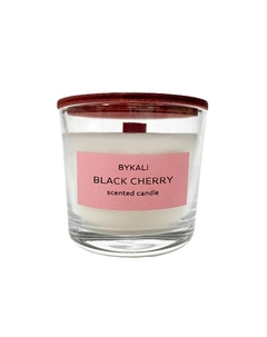 Свеча ароматическая "Черная вишня" с деревянным фитилем в стакане с крышкой 100 Bykali