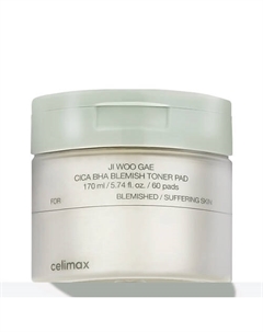 Тонер-пэды с кислотами Ji Woo Gae Cica BHA Blemish Toner Pad Celimax