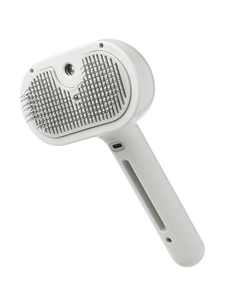 Паровая расческа для кошек и собак Levity White / Щетка с паром для животных Tenberg