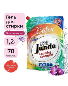 Premium Color Гель для стирки цветного белья, концентрат, с лейкой, жидкий порошок 1200 Jundo