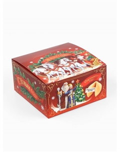 Печенье с предсказанием в новогодней коробке «С новым годом», 15 шт. Фабрика счастья