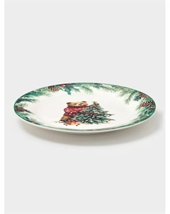 Тарелка новогодняя «Сказки зимнего леса», d=20.5 см, фарфор, белая Доляна