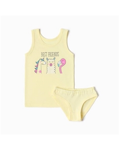 Комплект (майка/трусы) для девочки, жёлтый, рост 122 см Luneva