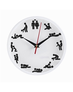 Часы настенные интерьерные "Позы 18+", d-20 см, интерьерные, бесшумные, белые Соломон
