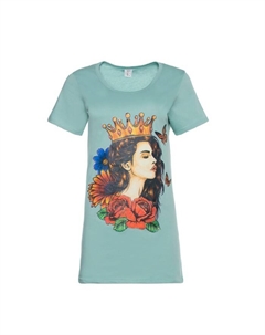 Платье домашнее женское, цвет мята, принт микс, размер 52 Tusi