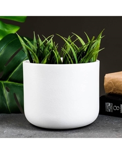 Кашпо для цветов «Ноа бочонок», 1.25 л, d=14 см, h=12 см, белое Хорошие сувениры