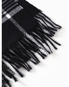 Плед с бахромой «. Клетка», 120×160 см, чёрный Этель