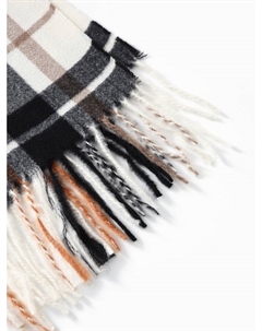 Плед с бахромой «» Black square, 120×120 см, бежевый Этель