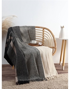 Плед с кисточками «», 125×150 см, цвет серая полоса Этель