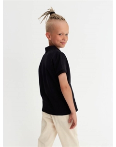 Футболка поло детская : Basic line, чёрная, рост 140 см Minaku