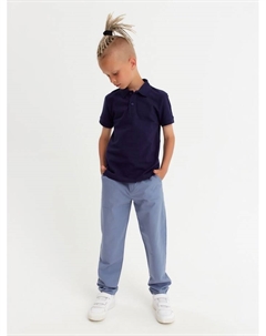 Футболка детская поло : Basic line, тёмно-синяя, рост 140 см Minaku