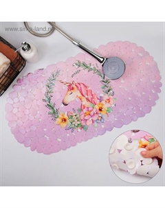 SPA-коврик для ванны на присосках «Единорог», 34×65 см Доляна