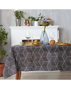 Скатерть 145х145см, Тренд цв.черный, 100%пэ, рогожка 200 гр/м Доляна