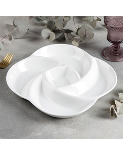 Менажница фарфоровая 5 ячеек Wilmax, d=30 см, цвет белый Wilmax england