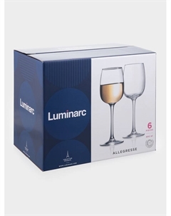 Бокалы для вина Allegresse, 300 мл, стекло, наборы 6 шт., стекло, прозрачные Luminarc