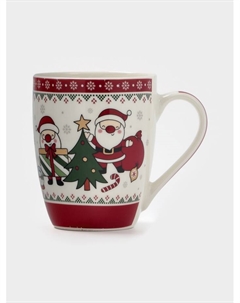 Кружка «Новогодний подарок», 370 мл, 12×8.5×10.5 см, фарфор, белая Доляна