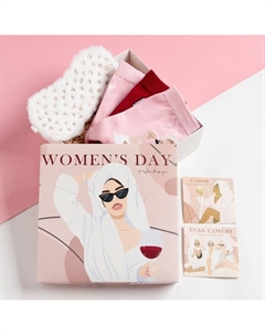 Подарочный набор "Women's day" маска для сна, носки 3 пары Kaftan
