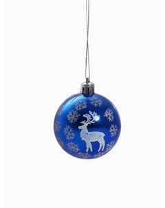 Ёлочные игрушки «Северный олень», шары новогодние, d=6 см, набор 8 шт., синий Зимнее волшебство