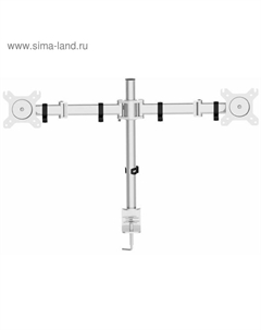 Кронштейн Cactus CS-VM-D29-AL, для 2-х мониторов,наклон-поворот,13"-27",до 2х8 кг,серебрис