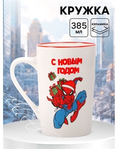 Кружка керамическая новогодняя, 385 мл, Человек-паук Marvel