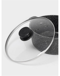Крышка для сковороды и кастрюли, d=24 см, нержавеющий обод, пластиковая ручка, стекло, прозрачная Доляна