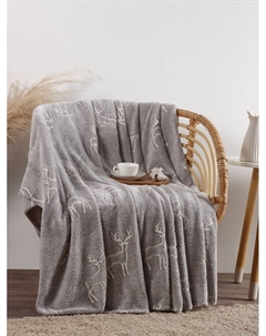 Плед светящийся в темноте « Олени», 200×220 см,100% п/э, корал-флис 220 г/м² Этель