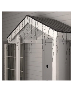 Гирлянда «Бахрома» 4×0.6 м, IP44, тёмная нить, 180 LED, свечение бело-синее, мигание, 220 В Luazon lighting