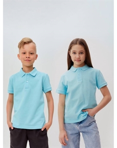 Футболка поло детская : Basic line, голубая, рост 116 см Minaku