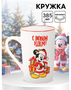 Кружка керамическая новогодняя, 385 мл, Микки Маус Disney