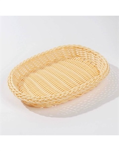 Корзинка для подачи «Ваниль», 25×19×4 см, цвет бежевый Доляна