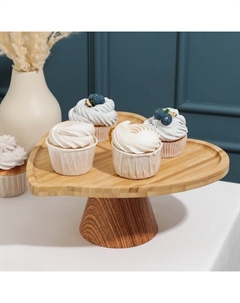 Блюдо для подачи на подставке «Сердце», 27×27 см, бамбук Доляна