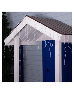 Гирлянда «Бахрома» 4×0.6 м, IP44, белая нить, 180 LED, свечение бело-синее, мигание, 220 В Luazon lighting