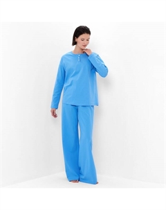 Пижама женская (лонгслив, брюки) : Home collection, размер 44, голубая Minaku