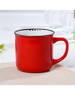 Кружка керамическая «Эмаль», 340 мл, цвет красный Доляна