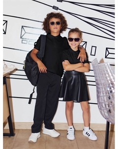 Футболка поло детская : Basic line, чёрная, рост 98 см Minaku