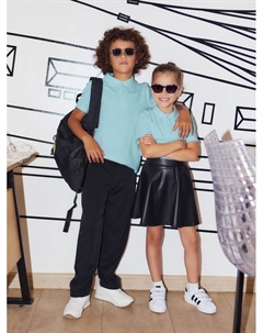 Футболка поло детская : Basic line, голубая, рост 122 см Minaku