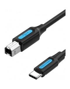 Кабель CQUBH USB Type-B - USB Type-C (2 м, черный) Vention
