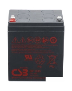 Аккумулятор для ИБП GP1245 16W F1 (12В/4.5 А·ч) Csb battery