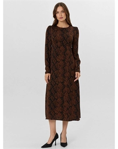Платье женское коричневое со змеиным принтом Mark formelle