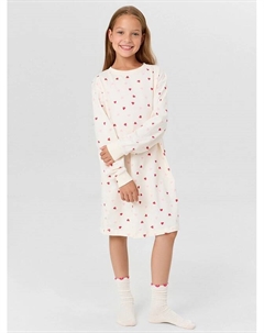Сорочка ночная для девочек бежевая в сердечки Mark formelle