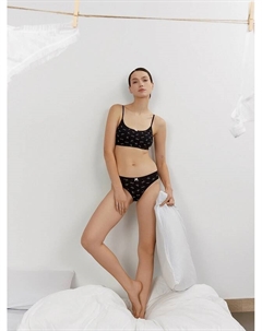 Бюстье женское черное с принтом "бантики" Mark formelle