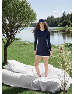 Платье женское домашнее синее Mark formelle