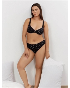 Бюстгальтер женский черный с принтом "бантики" Mark formelle