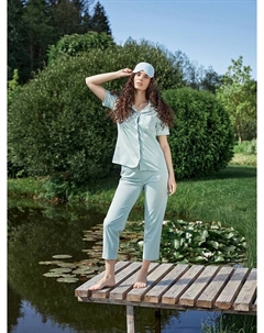 Комплект домашний женский мятный в полоску Mark formelle