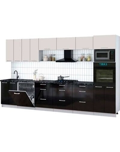 Кухонный гарнитур Интерлиния Мила Gloss 3.6-ПМ1-2