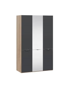 Шкаф ТриЯ Глосс СМ-319.07.432 с 2 дверями со стеклом и 1 зеркальной Трия